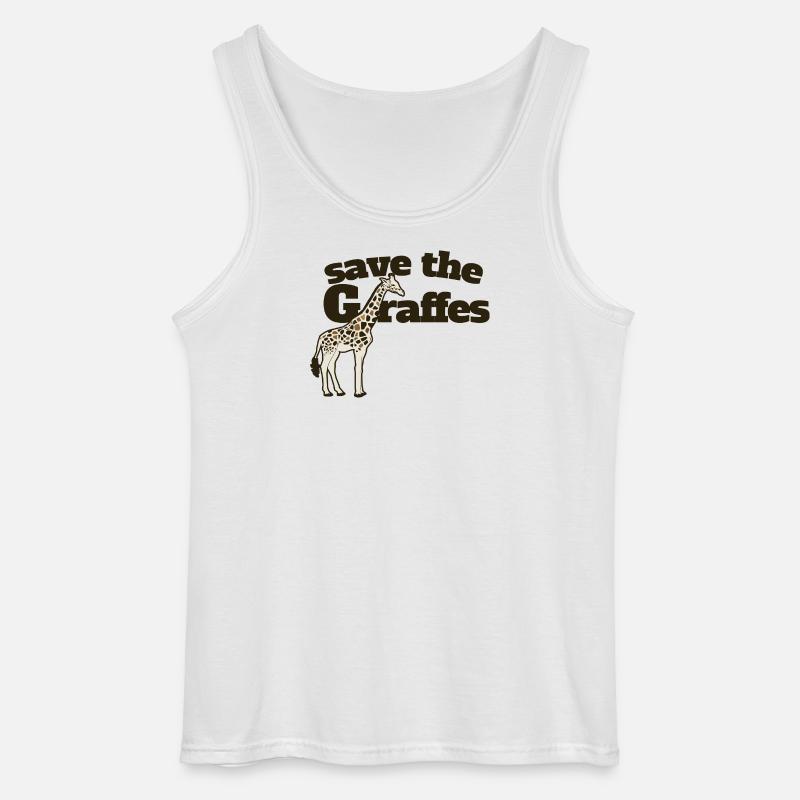 Save the Giraffes Giraffe Art Tee - Gildan Männer Tank Top - Weiß