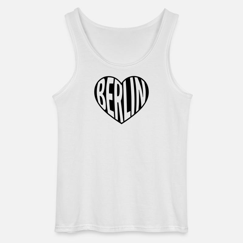 Berlin Herz Typo - Gildan Männer Tank Top - Weiß