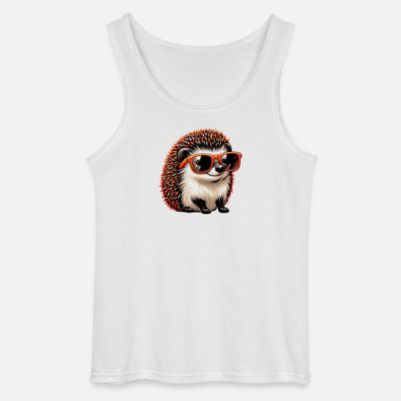 Igel Mit Sonnenbrille Igel Sarkasmus Tierliebhaber - Gildan Männer Tank Top - Weiß