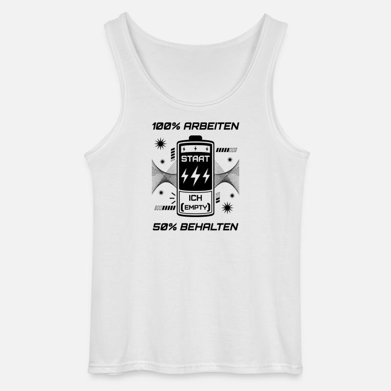 100% Work 50% Keep - Gildan Men’s Tank Top - white