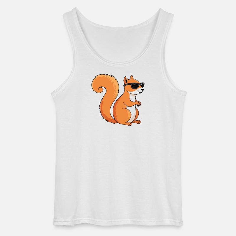 Schicke Eichhörnchen-Sonnenbrille - Gildan Männer Tank Top - Weiß
