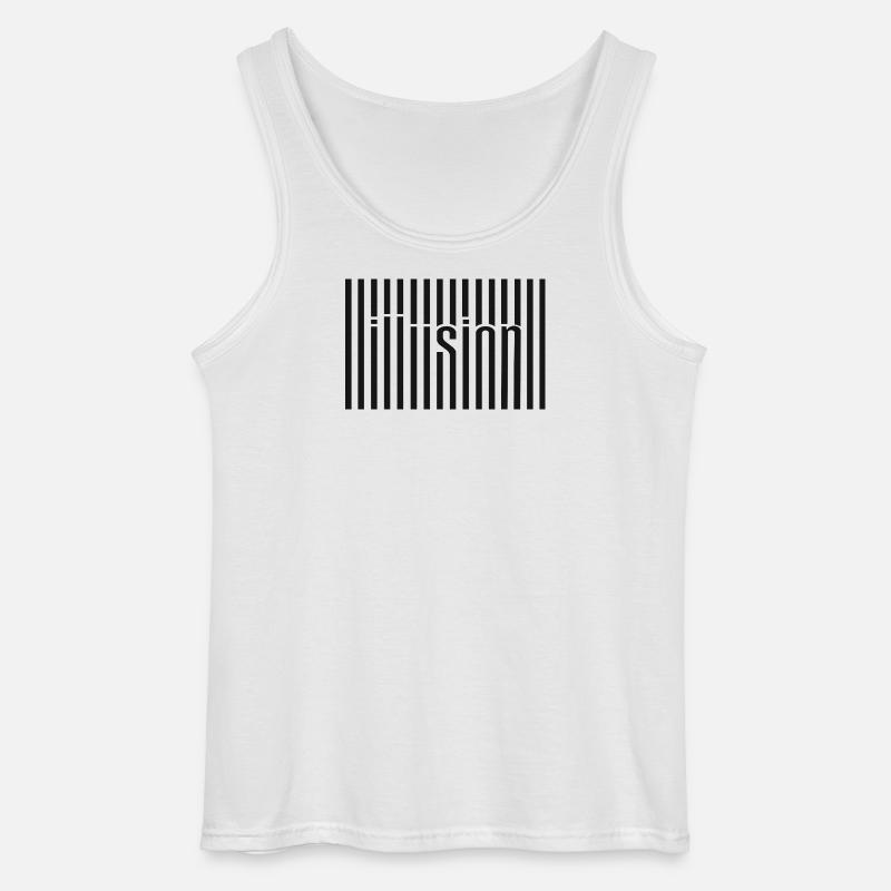 Illusion Barcode Textkunst - Gildan Männer Tank Top - Weiß