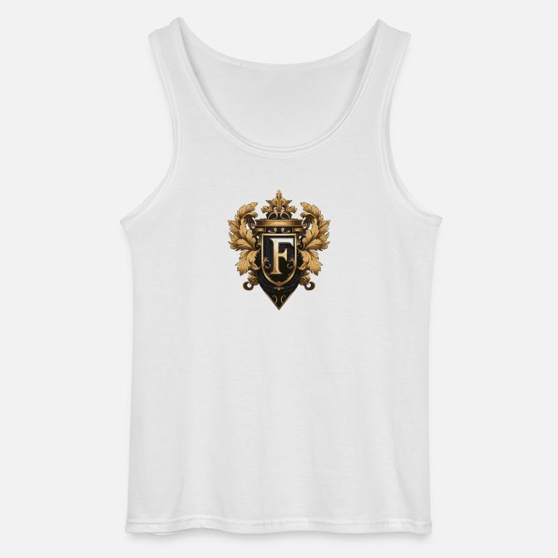 F Buchstabe Name Krone - Gildan Männer Tank Top - Weiß