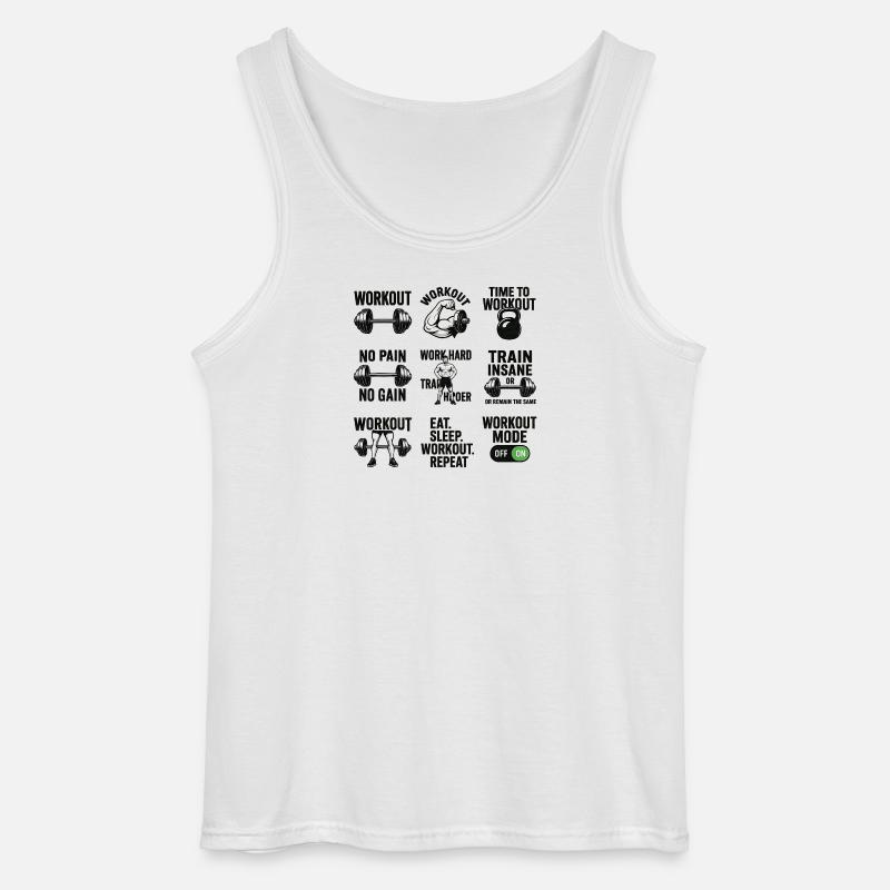 Power Gym Black Patterns Workout - Gildan Männer Tank Top - Weiß