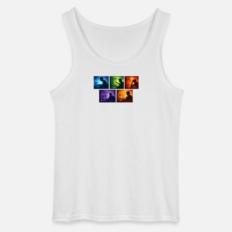Mehrfachbildschirm Code-Schatten - Gildan Männer Tank Top - Weiß