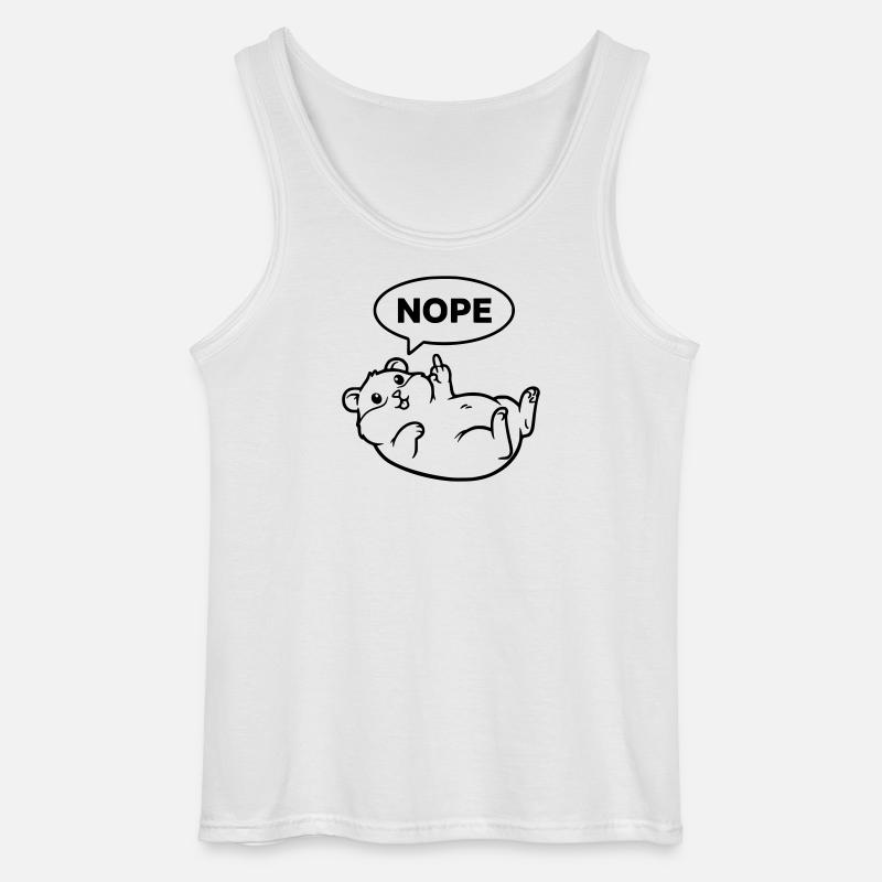 Hamster Mittelfinger Nope Lineart - Gildan Männer Tank Top - Weiß