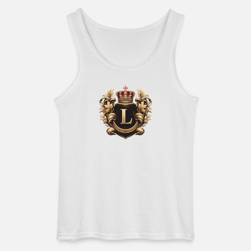 L Bogstav Navn Krone - Gildan tanktop til mænd - hvid