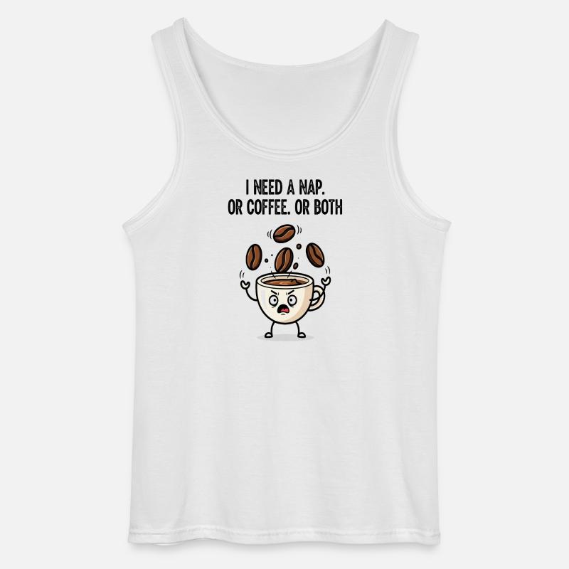 Nickerchen oder Kaffeetassen-Stimmung - Gildan Männer Tank Top - Weiß