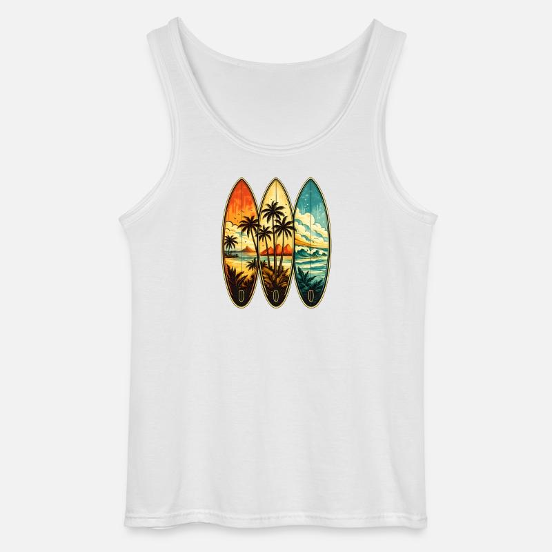 Tropisches Surf-Triptychon - Gildan Männer Tank Top - Weiß
