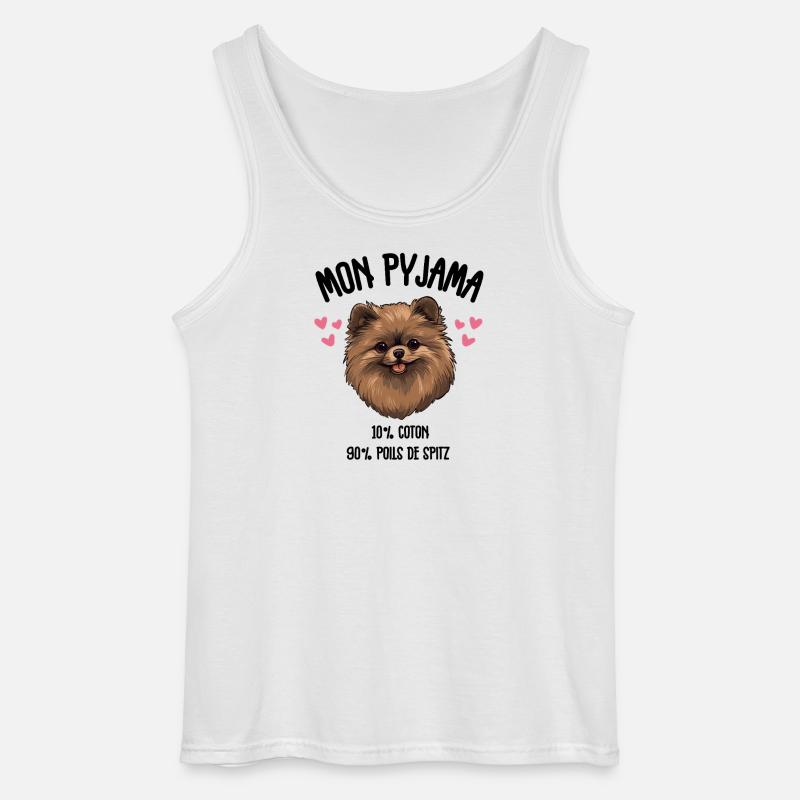 Lustige Pomeranian-Spitzhunde-Pyjamas - Gildan Männer Tank Top - Weiß