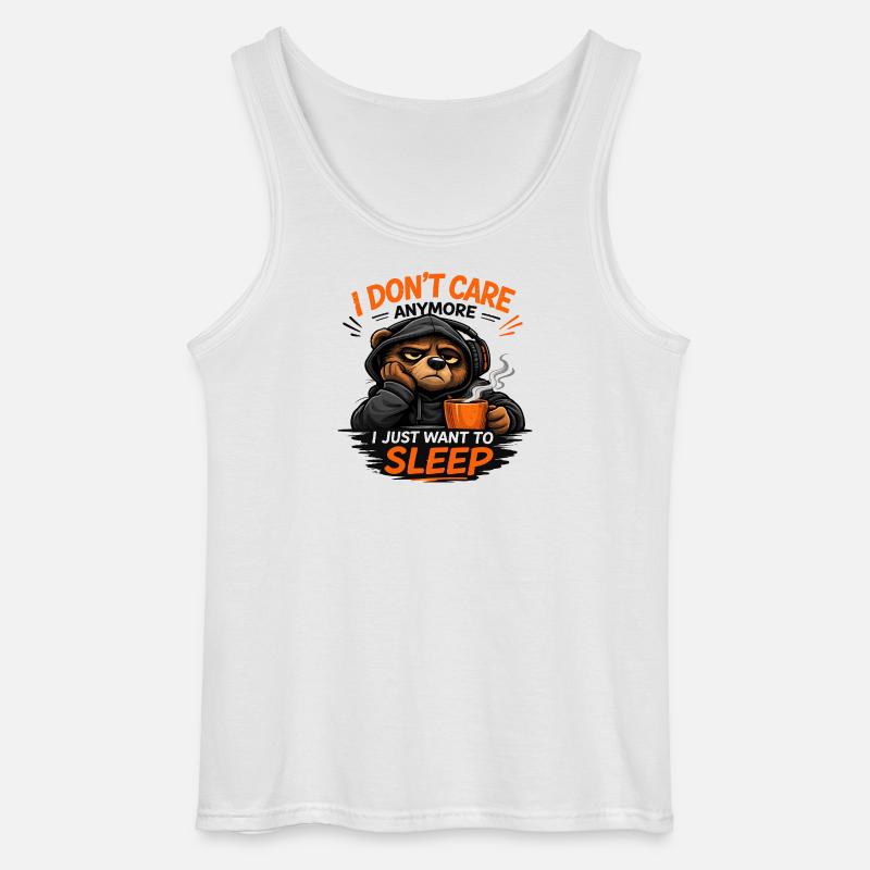 Grumpy Bear Schlaf-Tee Design - Gildan Männer Tank Top - Weiß