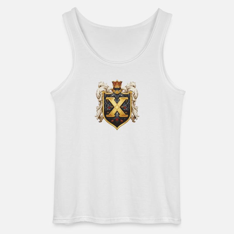 X bogstav Navn Krone - Gildan tanktop til mænd - hvid