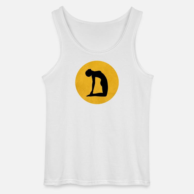 Kamel Yoga Pose Silhouette Sonne Design - Gildan Männer Tank Top - Weiß
