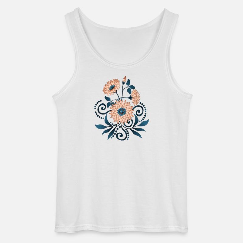 blomster - Gildan singlet for menn - hvit