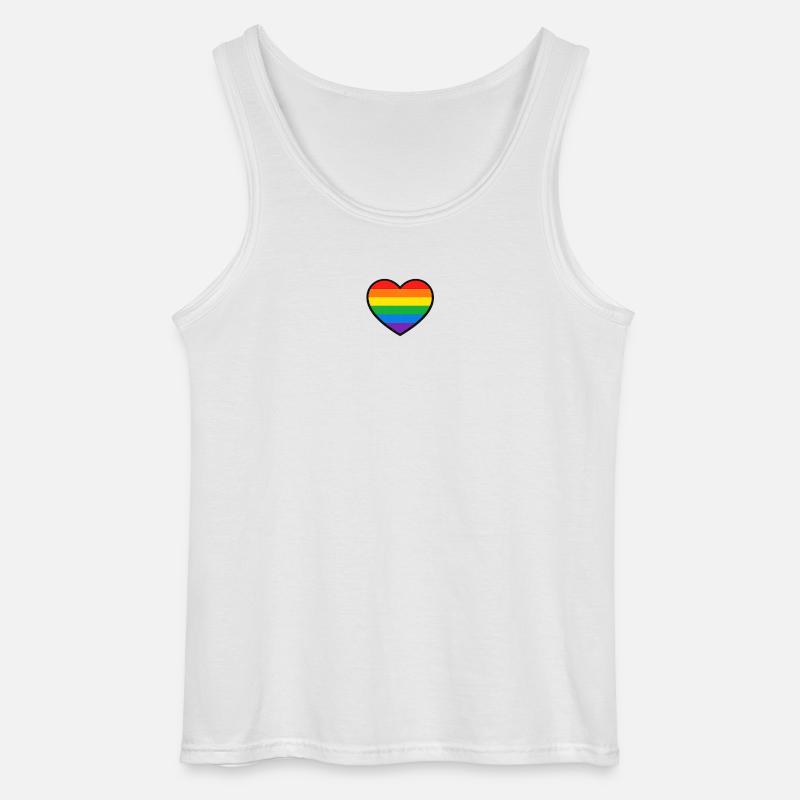 Herz mit Pride-Regenbogenstreifen - Gildan Männer Tank Top - Weiß