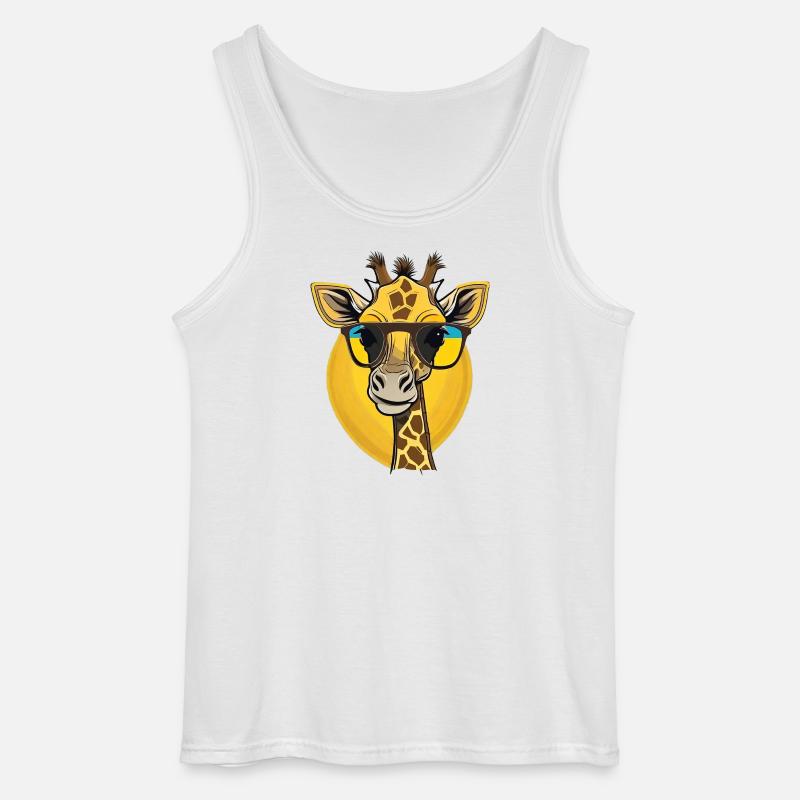 Giraffe mit Sonnenbrille Pop Art - Gildan Männer Tank Top - Weiß