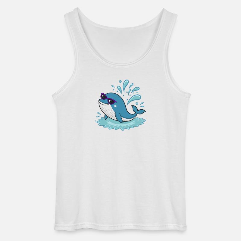 Surferwal mit Sonnenbrille - Gildan Männer Tank Top - Weiß
