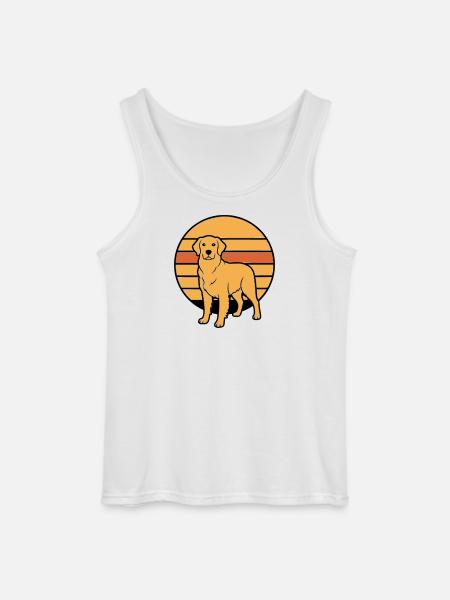 Dog Retriever Retro Sunset - Gildan Men’s Tank Top - white