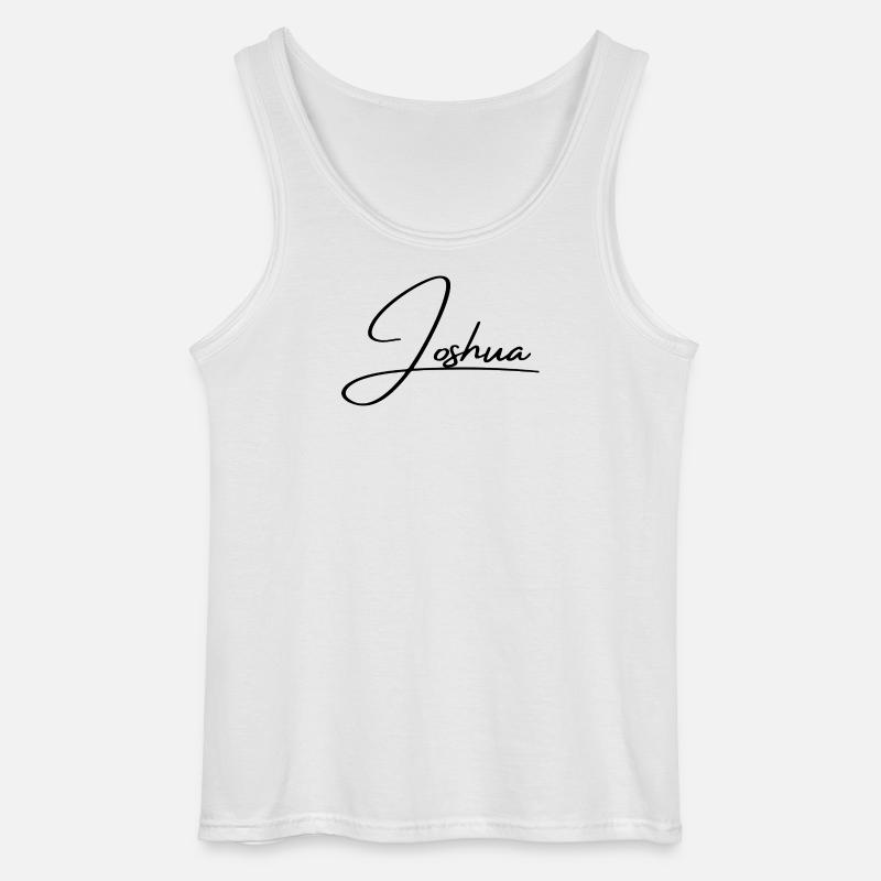 Joshua Name - Elegant Cursive Script - Gildan Men’s Tank Top - white