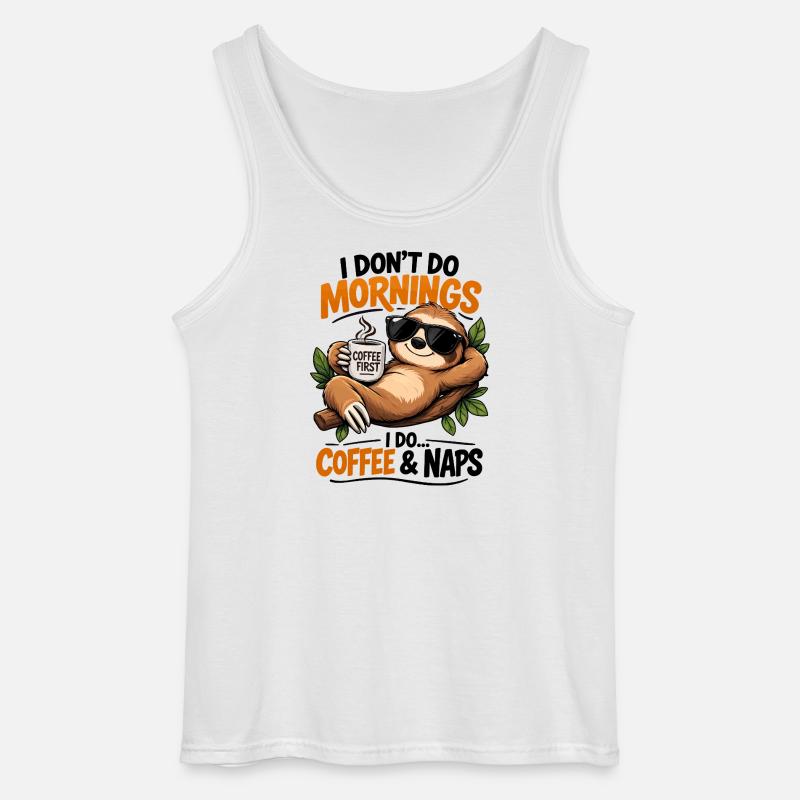 Sloth Coffee Erste Morgenstimmung - Gildan Männer Tank Top - Weiß