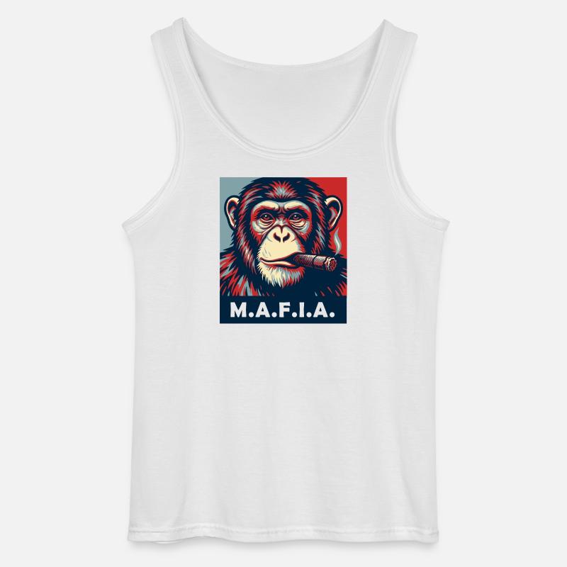 Pop-Art-Schimpanse mit Zigarre - Gildan Männer Tank Top - Weiß
