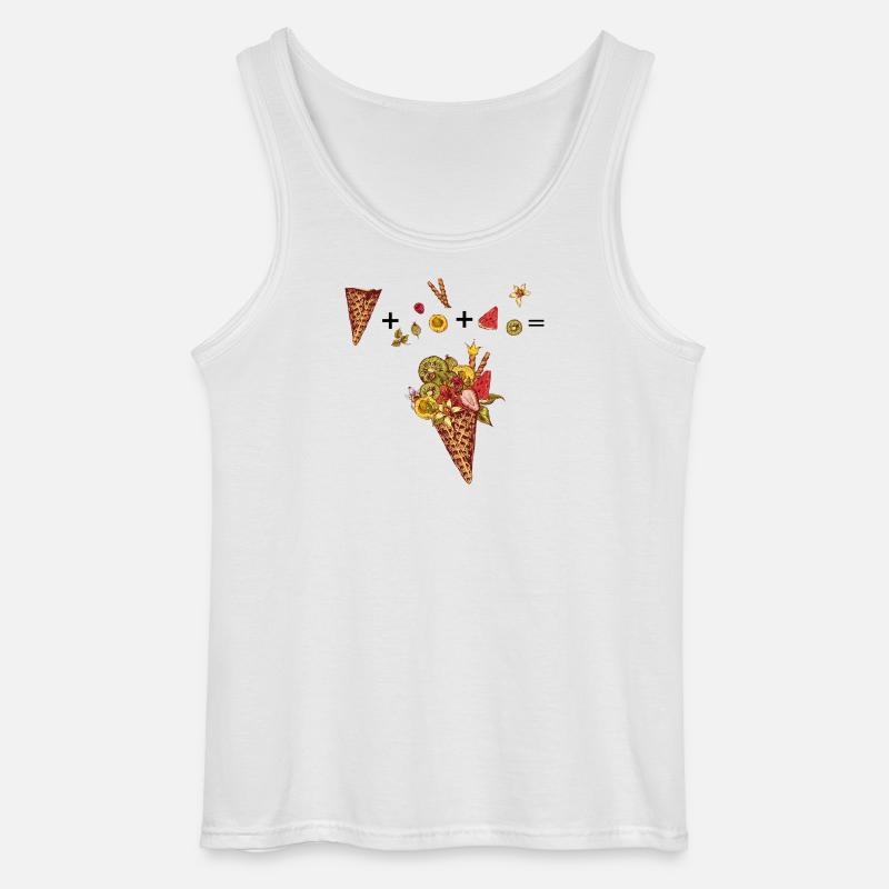  Eiswaffel mit buntem Obst - Gildan Männer Tank Top - Weiß