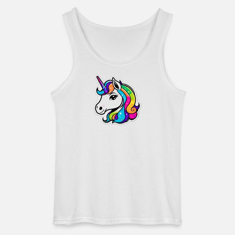 Helles Regenbogen-Einhorn - Gildan Männer Tank Top - Weiß