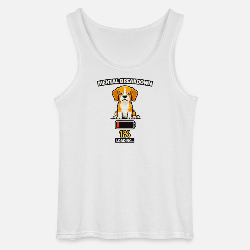 Mental Breakdown Beagle Loading - Gildan Men’s Tank Top - white