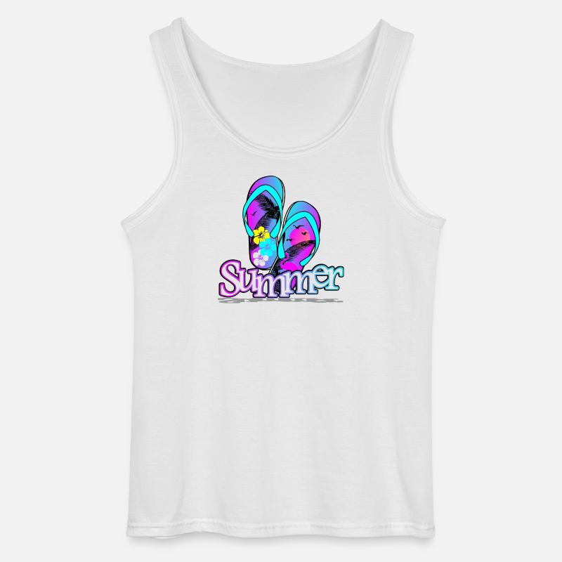 Sommer Flipflop - Gildan Männer Tank Top - Weiß