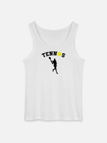 Tennis Ball Night Silhouette - Gildan Men’s Tank Top - white