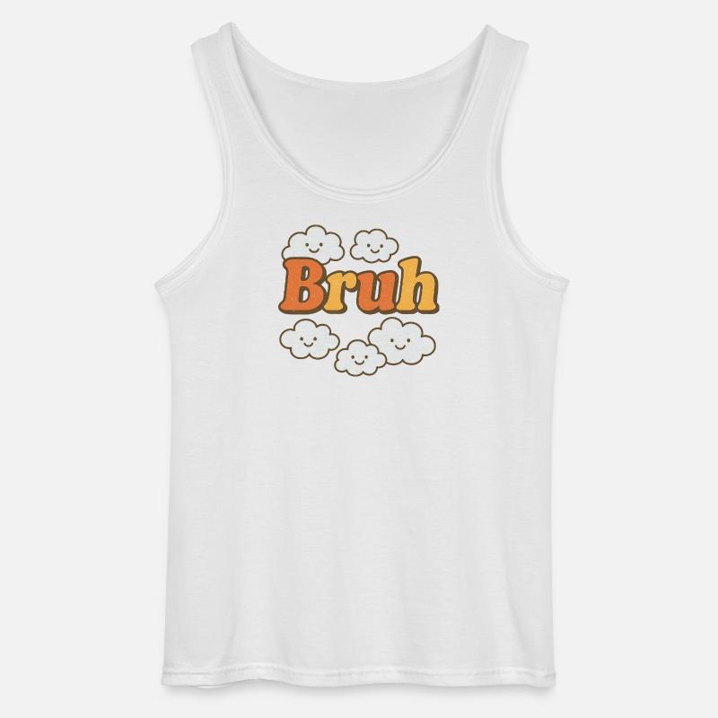 Bruh Clouds Glitter-Typografie - Gildan Männer Tank Top - Weiß