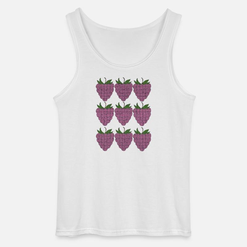 raspberry pattern textile - Gildan Men’s Tank Top - white