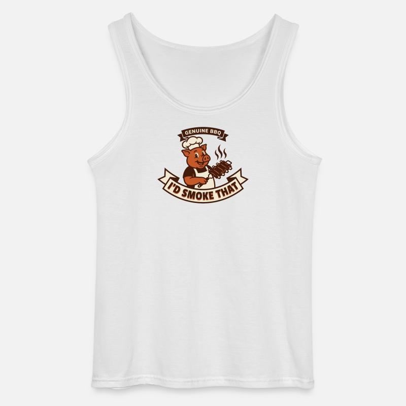 Pig Pitmaster BBQ Rubs und Rippchen - Gildan Männer Tank Top - Weiß