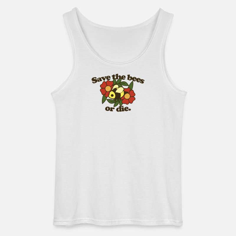 Rette die Bienen oder stirb - Gildan Männer Tank Top - Weiß