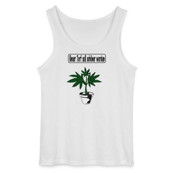 Cannabis-Design - Gildan Männer Tank Top - Weiß - Vorne - AI Model Male 185 dark (185cm)