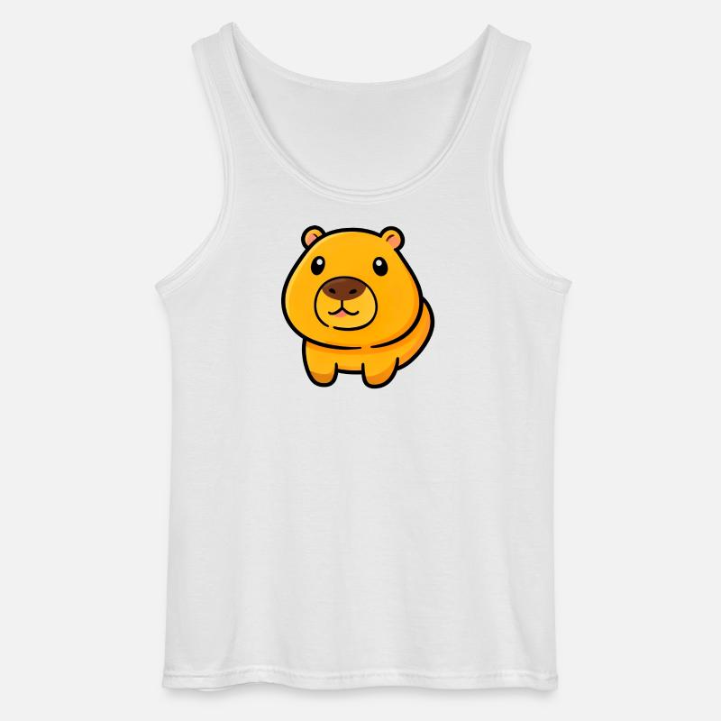 Maskottchen-Illustration des pummeligen Bären - Gildan Männer Tank Top - Weiß