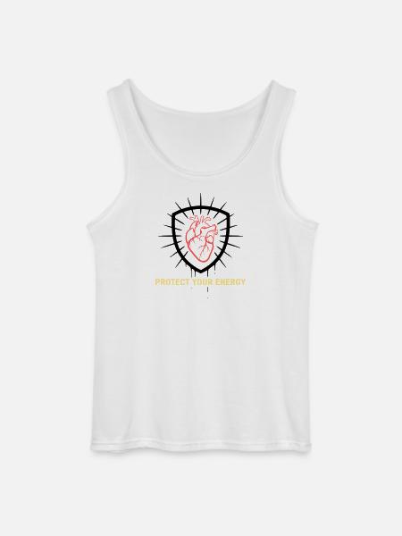 Protect Energy Heart Shield - Gildan Men’s Tank Top - white