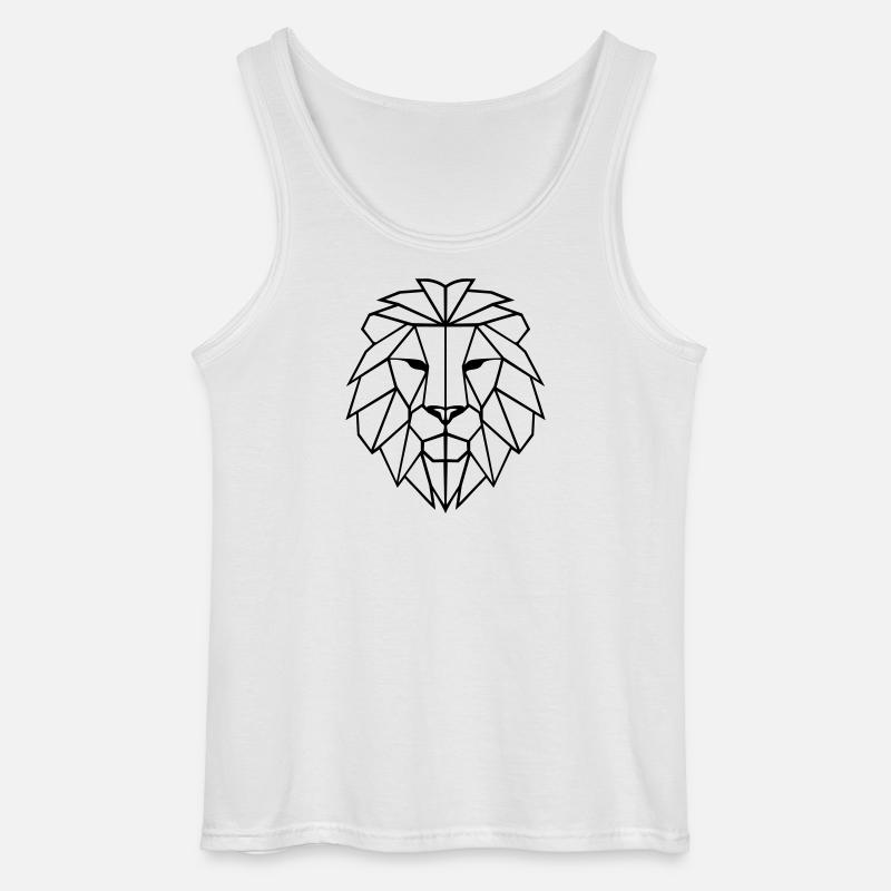 Löwe Polygon - Gildan Männer Tank Top - Weiß
