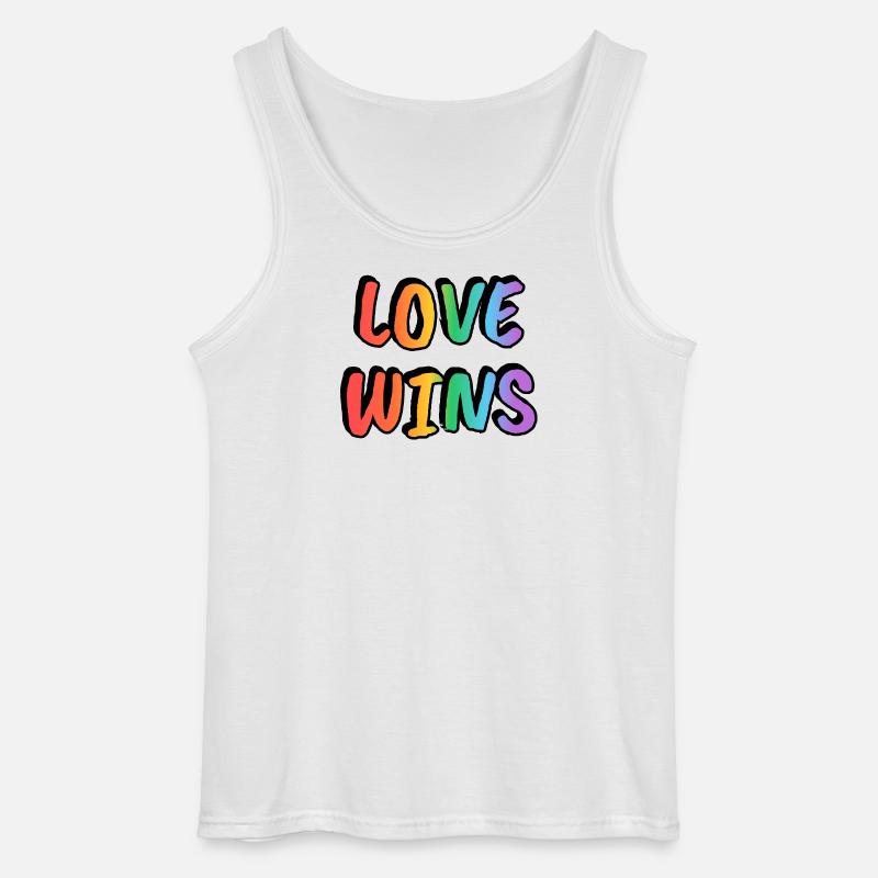 Love Wins Rainbow Gradient - Gildan Men’s Tank Top - white