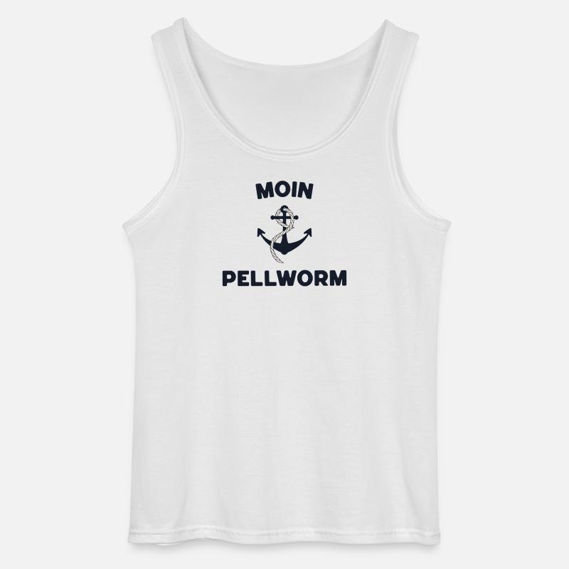 Moin Pellworm – Maritimes Anker-Design - Gildan Männer Tank Top - Weiß