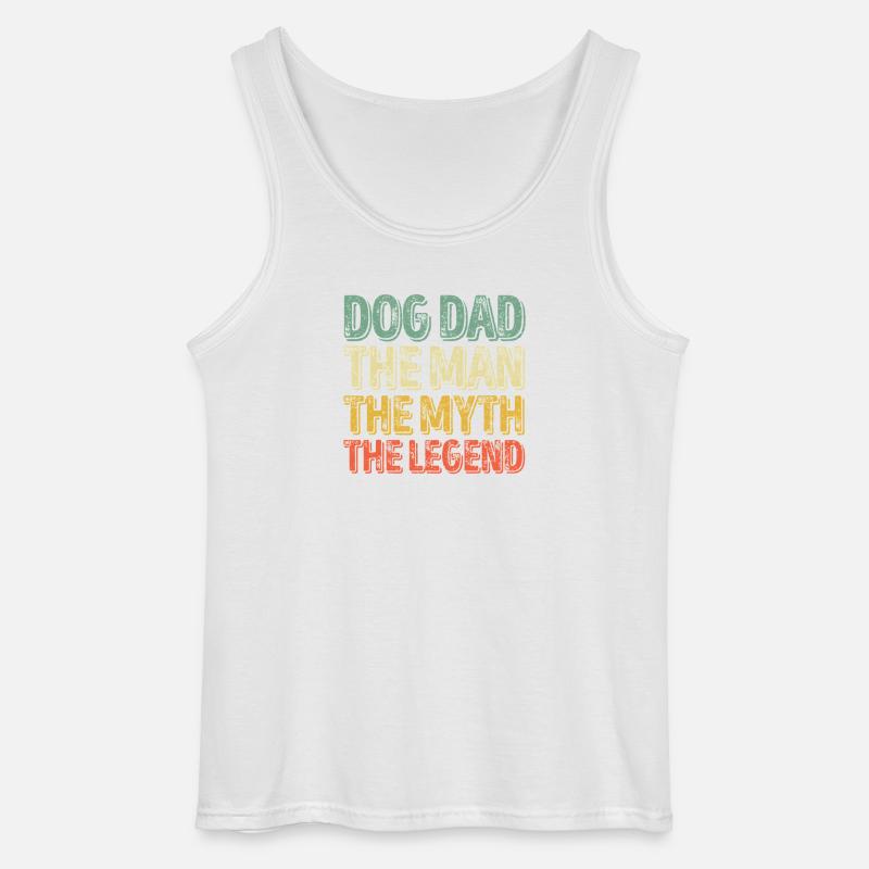 Dog Dad Legend Gradient Tee - Gildan Männer Tank Top - Weiß