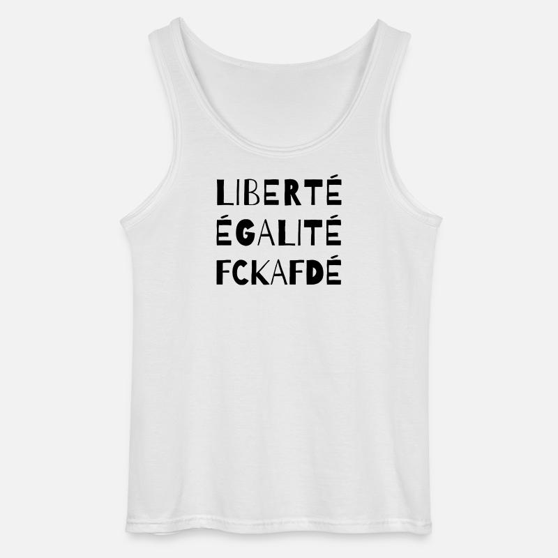 Liberté Égalité FCKAFD Statement Design - Gildan Männer Tank Top - Weiß