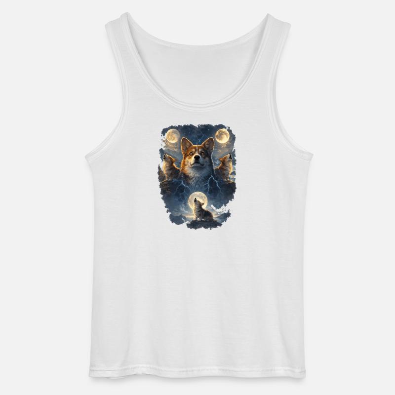 Corgi delle Tre Lune. - Canotta da uomo Gildan - bianco