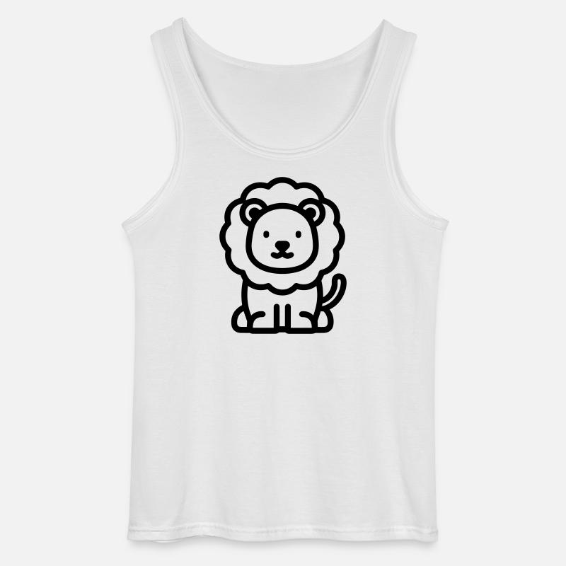 Löwe - Gildan Männer Tank Top - Weiß