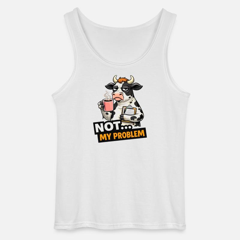 Nicht mein Problem: Kuhkaffee-Stimmung - Gildan Männer Tank Top - Weiß