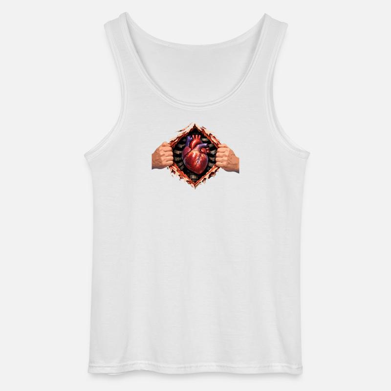 Herz durch das geplatzte Gehäuse - Gildan Männer Tank Top - Weiß
