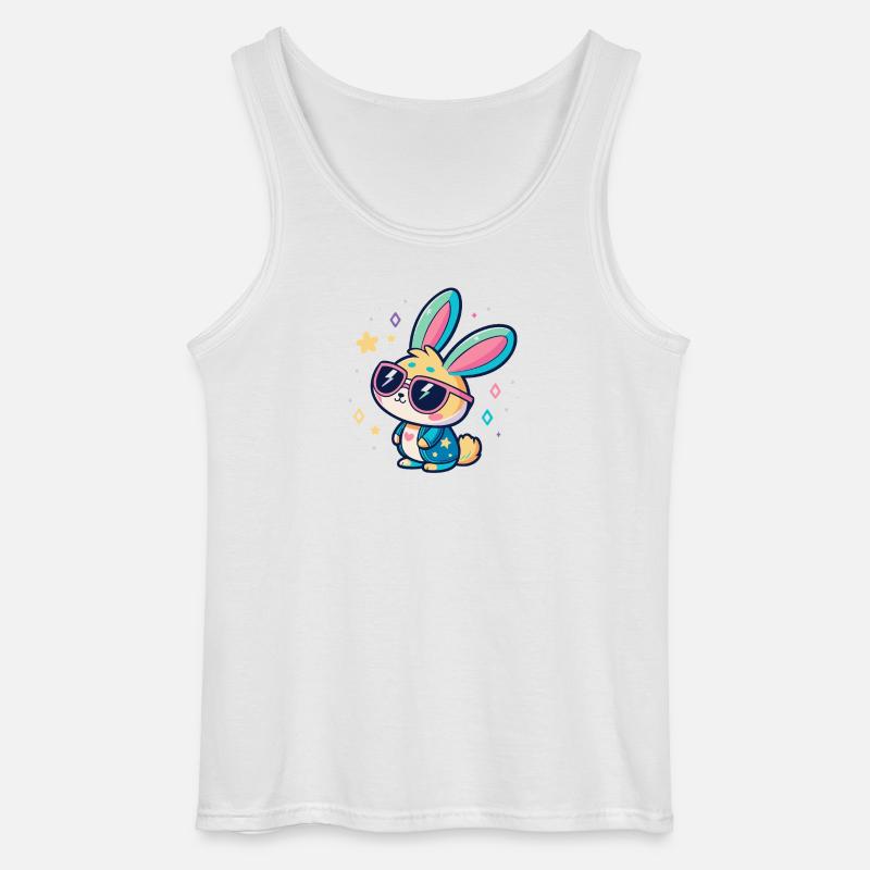 Pastel Bunny Pop Sonnenbrille - Gildan Männer Tank Top - Weiß