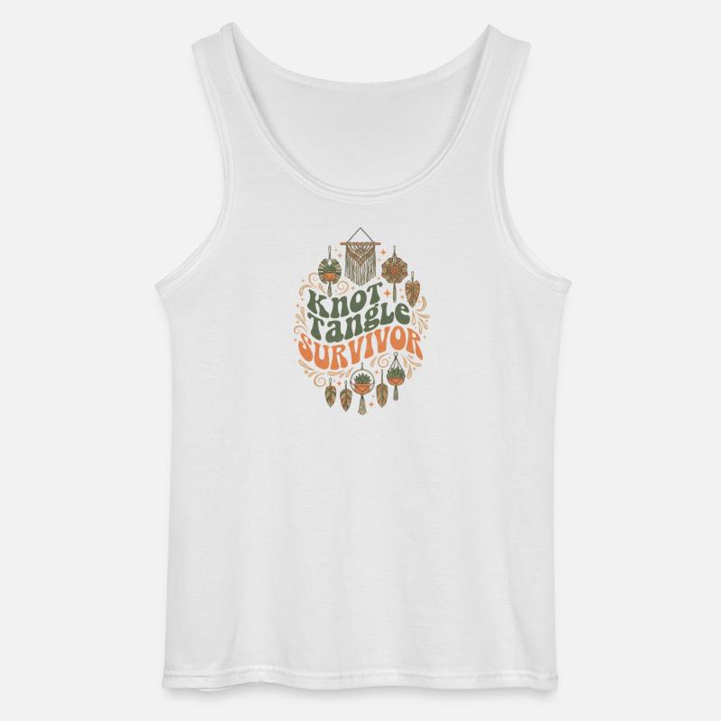 Knotenchaos überlebt | Makramee Boho - Gildan Männer Tank Top - Weiß