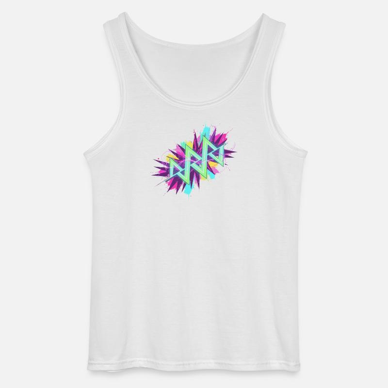 Neon Zickzack Graffiti - Gildan Männer Tank Top - Weiß