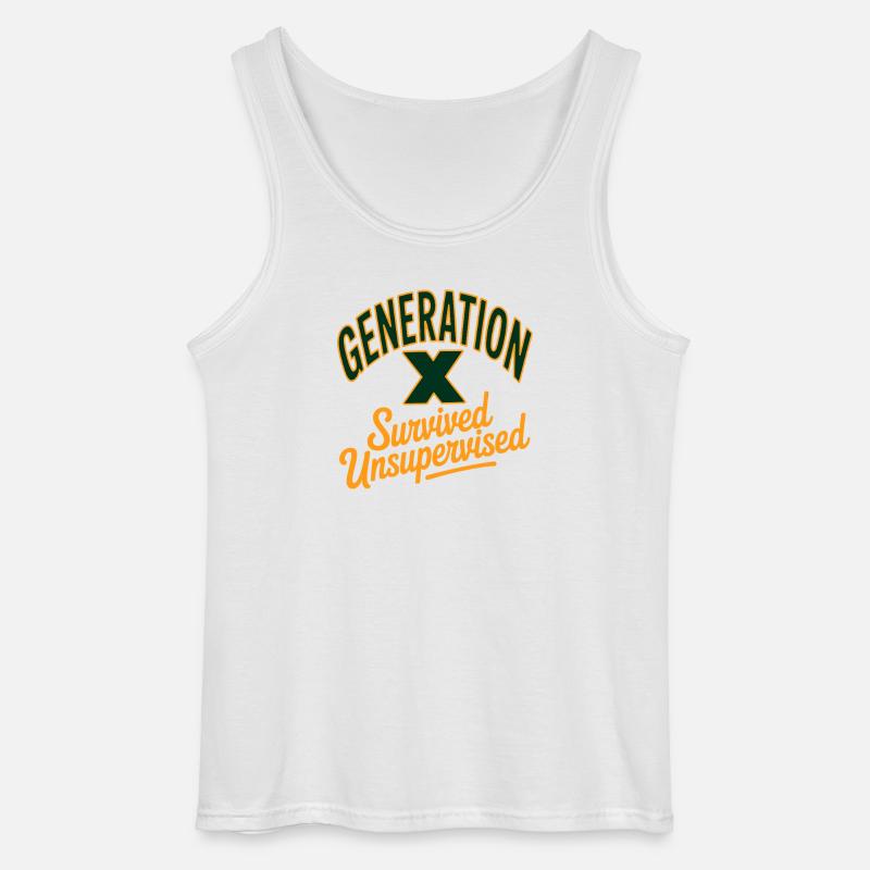 Generation X Survived Unsupervised - Gildan Männer Tank Top - Weiß